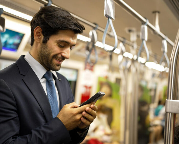 Man using phone