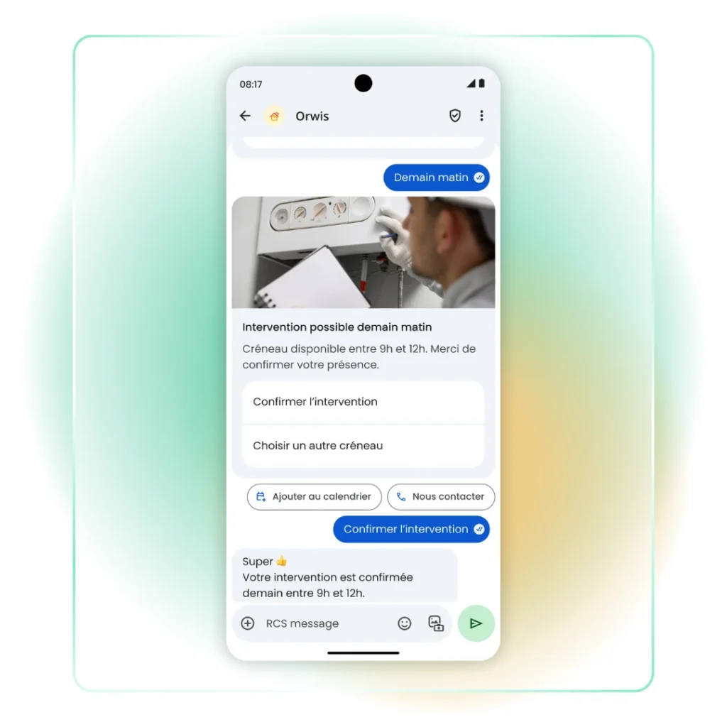 RCS conversationnel prise de RDV